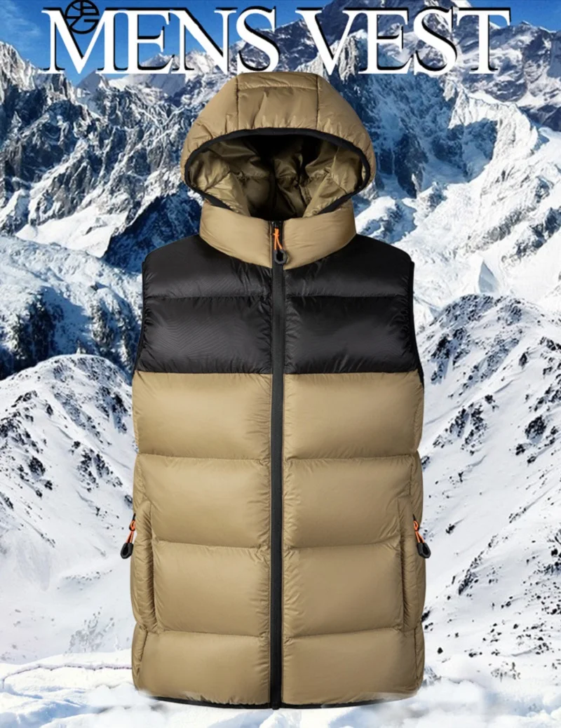 

Men Hooded Jackets Sleeveless Vests Mens Casual Windproof Thermal Soft Warm Waistcoat Mens Autumn Winter Vest Jackets Coats Male