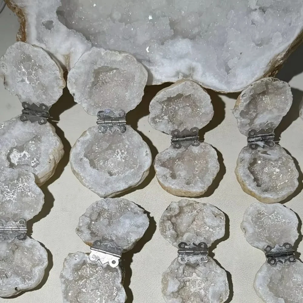 Natural Agate Geode Crystal Raw Stone Morocco Quartz Geode Ring Box Jewelry Earrings Storage Accessories Gift 5