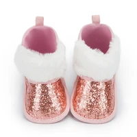 Sequin Newborn Baby Boys Girls Boots Warm Fluffy Soft Anti-slip Toddler First Walkers Multicolor Winter Infant Baby Shoes 0-18M 2