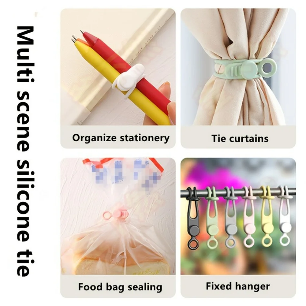 10/20Pcs 실리콘 재사용 가능한 케이블 타이 와이어 정리함 보관 스탠드 마우스 이어폰 데이터 코드 관리 루프 후프 테이프 스트랩 타이