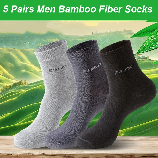 Calcetines de fibra de bambú para hombre, medias transpirables  antibacterianas, informales, de negocios, de alta calidad, 5 pares por lote  - AliExpress