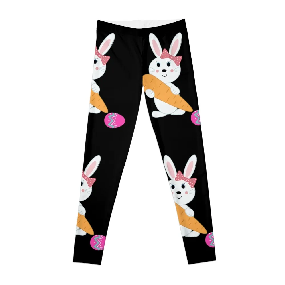 

Easter Bunny Rabbit Girl Easter Eggs Happy Easter Leggings fitness set gym Women's trousers Womens Leggings