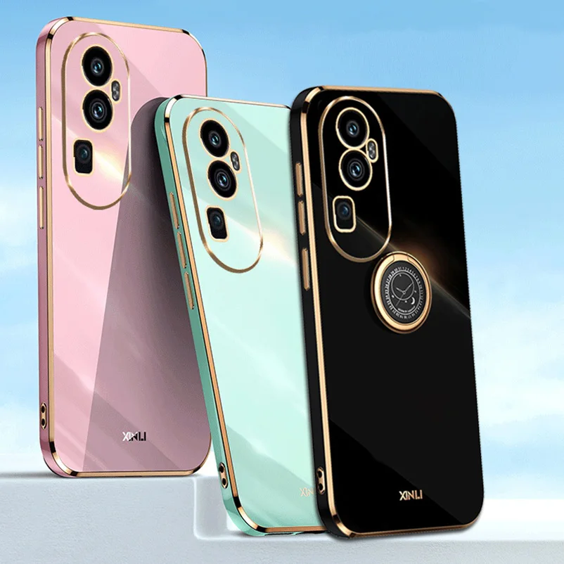 Fingerringhalter Hülle für Reno 10 Pro Plus Reno 8T 9 Pro 8 Pro 8 Lite 7 7Z 6 5 4 Lite 4Z 5G Soft Plating Cover_voghion.com