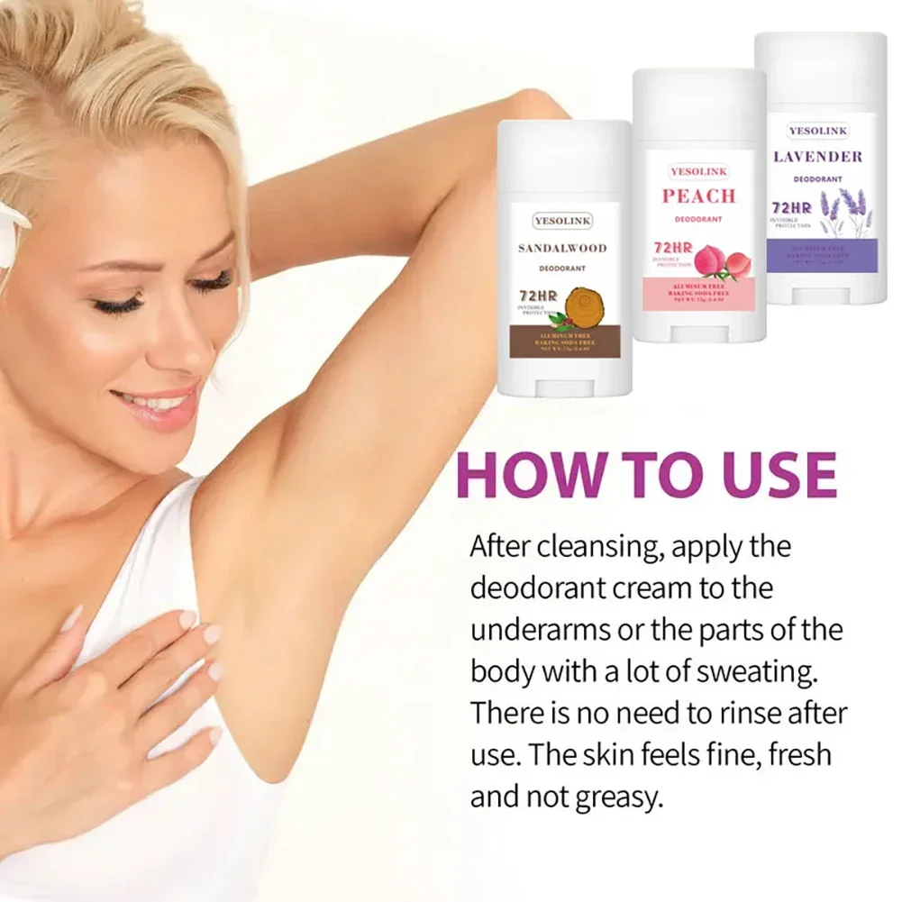 75g Body Deodorant Stick Vanilla Coconut Armpits Odor Remove Cream Portable Fragrance Balm for Adult