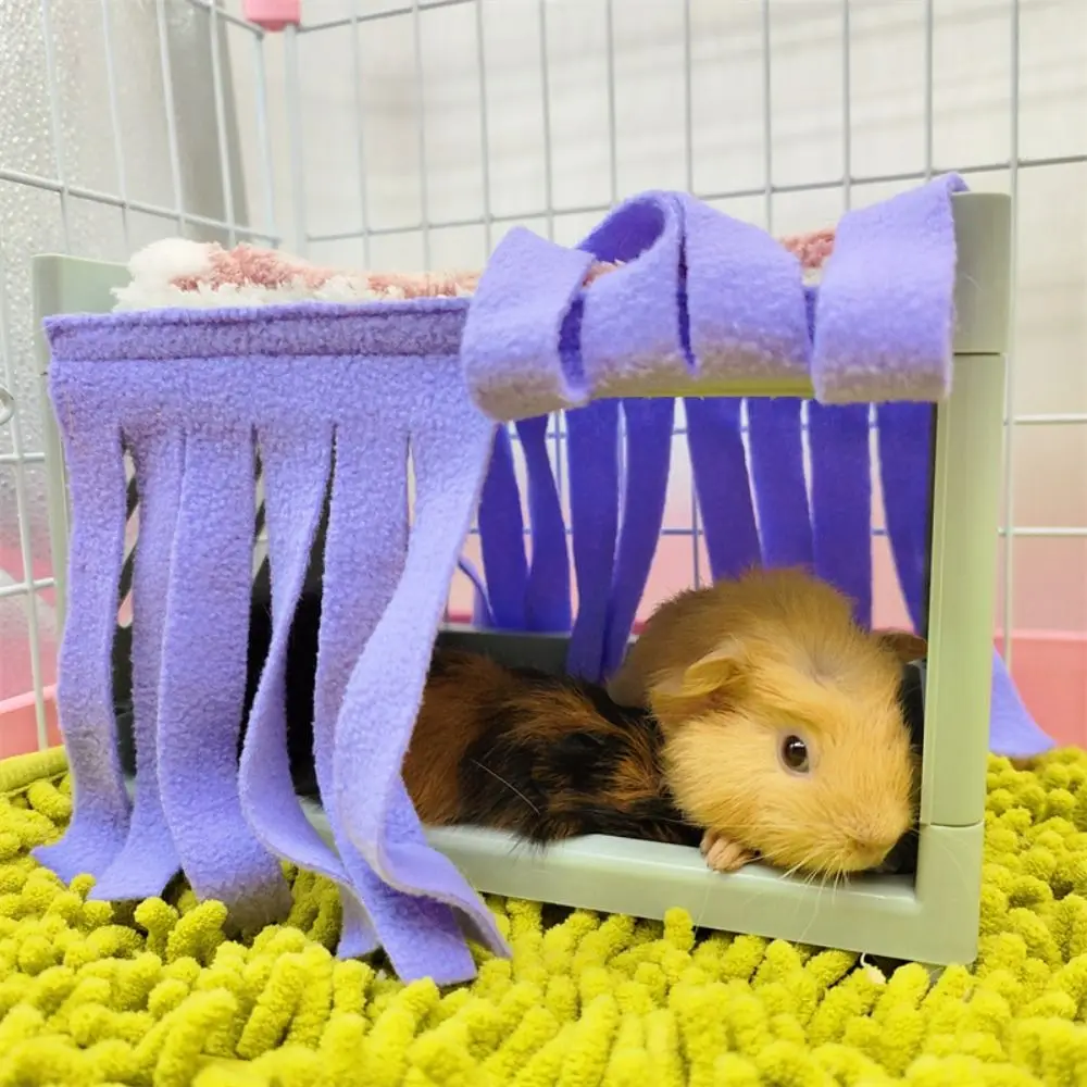 2pcs Soft Hamster Cage Curtain Breathable Washable Hamster Hide House Curtain Hanging Comfortable Guinea Pig House Door