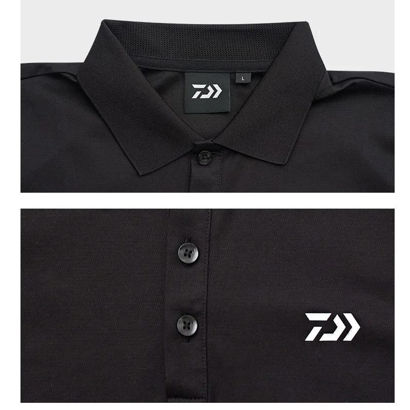  DE5026CS 남성용 통기성 시원한 느낌의 퀵 드라이 폴로 셔츠 야외용 반팔 스탠드 칼라 자외선 차단 낚시 셔츠