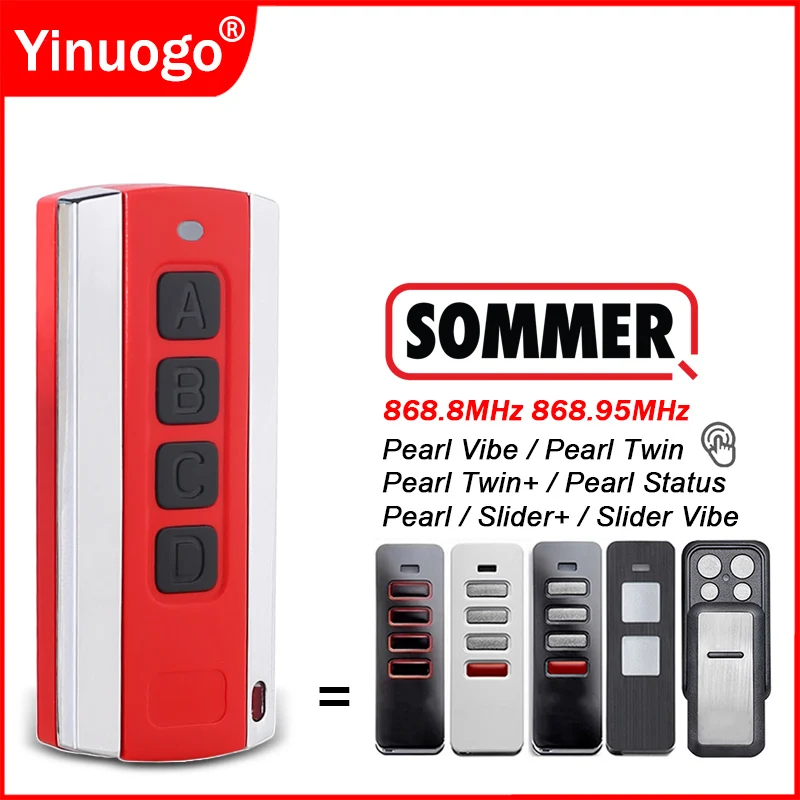For SOMMER PEARL 4018 4019 4018V000 4019V000 TX55-868-4 Garage Door Remote Control 868.8MHz 868.95MHz SOMMER SOMloq2 Transmitter 2