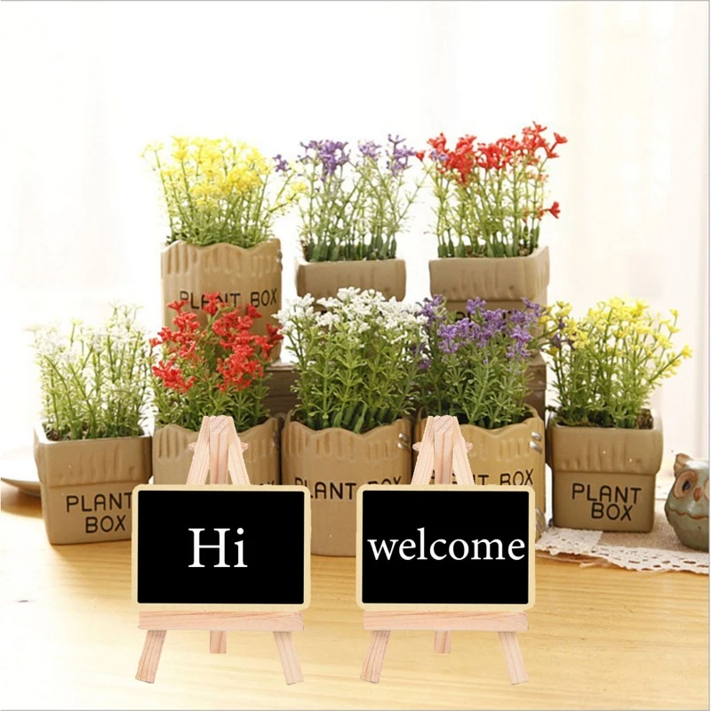 Tabletop Chalkboard Sign Desk Blackboard Table Number Sign Food Label Small Easel Photo Stand Wedding Baby Shower