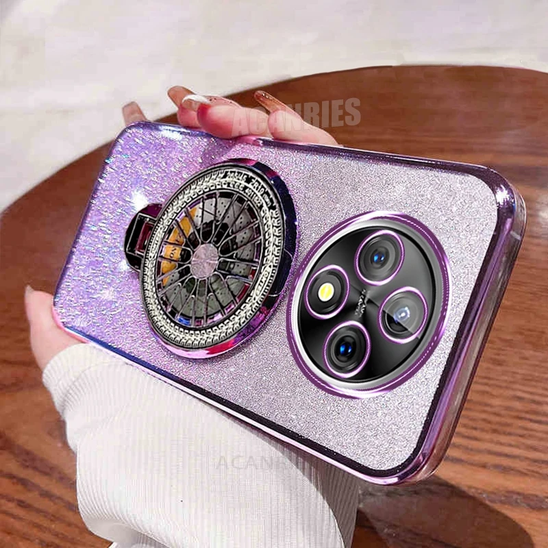 Luxury Plating Rotate Stand Holder Silicone Case - Reno Series