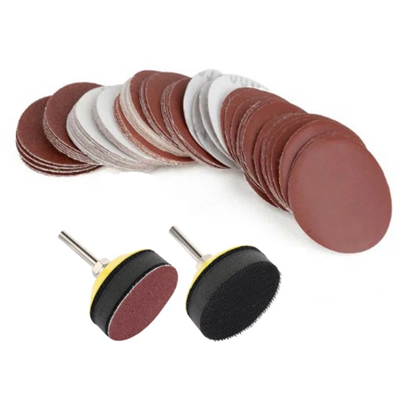 

AT35 200Pcs 2Inch Sandpaper Sanding Discs With 1/4 Inch Shank Backing Pad Soft Foam Buffering Pads 80 To 3000 Grit