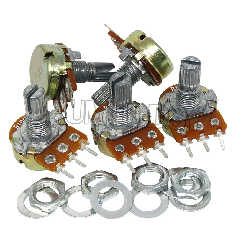 WH148 3Pin 15mm Shaft Amplifier Dual Stereo Potentiometer B1K B2K B5K B10K B20K B50K B100K B500K 1K 2K 5K 10K 50K 100K 500K 5PCS multiturn potentiometer linear potentiometer rotary potentiometer potentiometer kit trimmer potentiometer