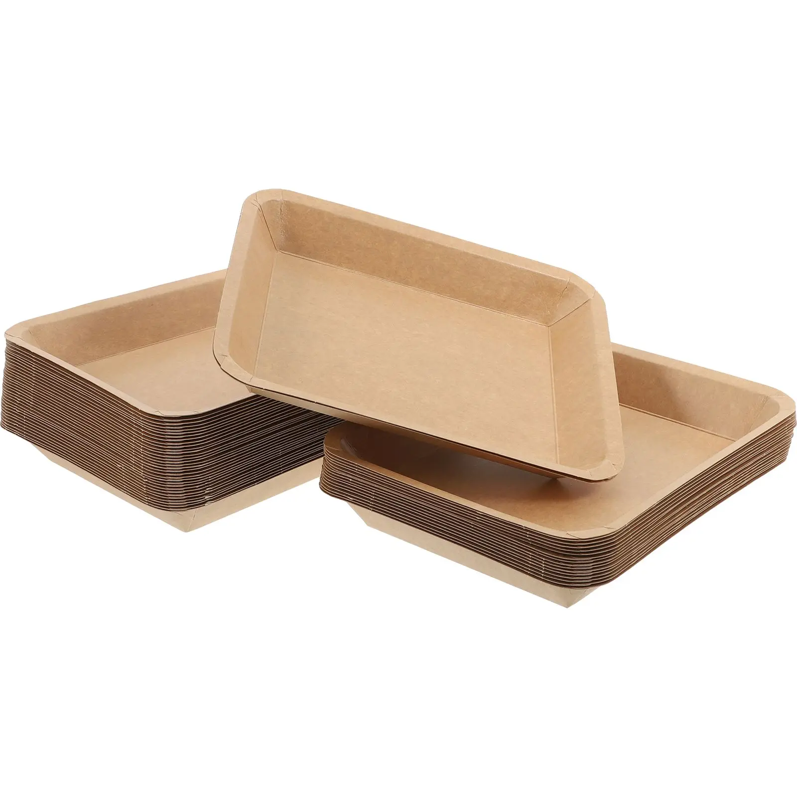 Hamburger Grease-proof BBQ Dinner Plate Food Tray Paper French Fries Box Platters Snack Trays