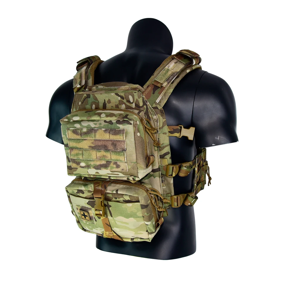 TS TAC-SKY Gilet Tactique KZ Porte-plaque, Gilet De Chasse En Maille Confortable, Léger, Utilitaire MOLLE À Dégagement Rapide, Équipement Airsoft Agilit De L'armée (Size : BK_Adjustable