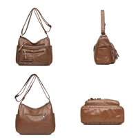 Sacs à main multi-poches vintage en cuir PU pour femmes, sacs à bandoulière pour dames, design de luxe, haute qualité, 2023 5