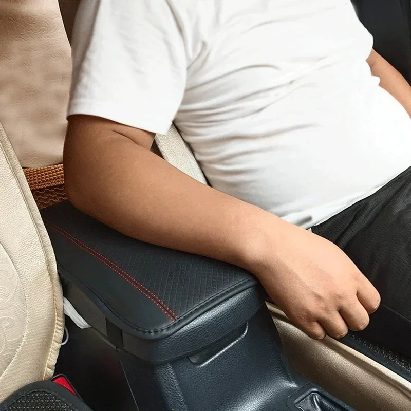 Center Console Box Cushion Protector Universal Armrest Cushion Cover Anti-slip Soft Fiber Leather Car Trim Shape Armrest