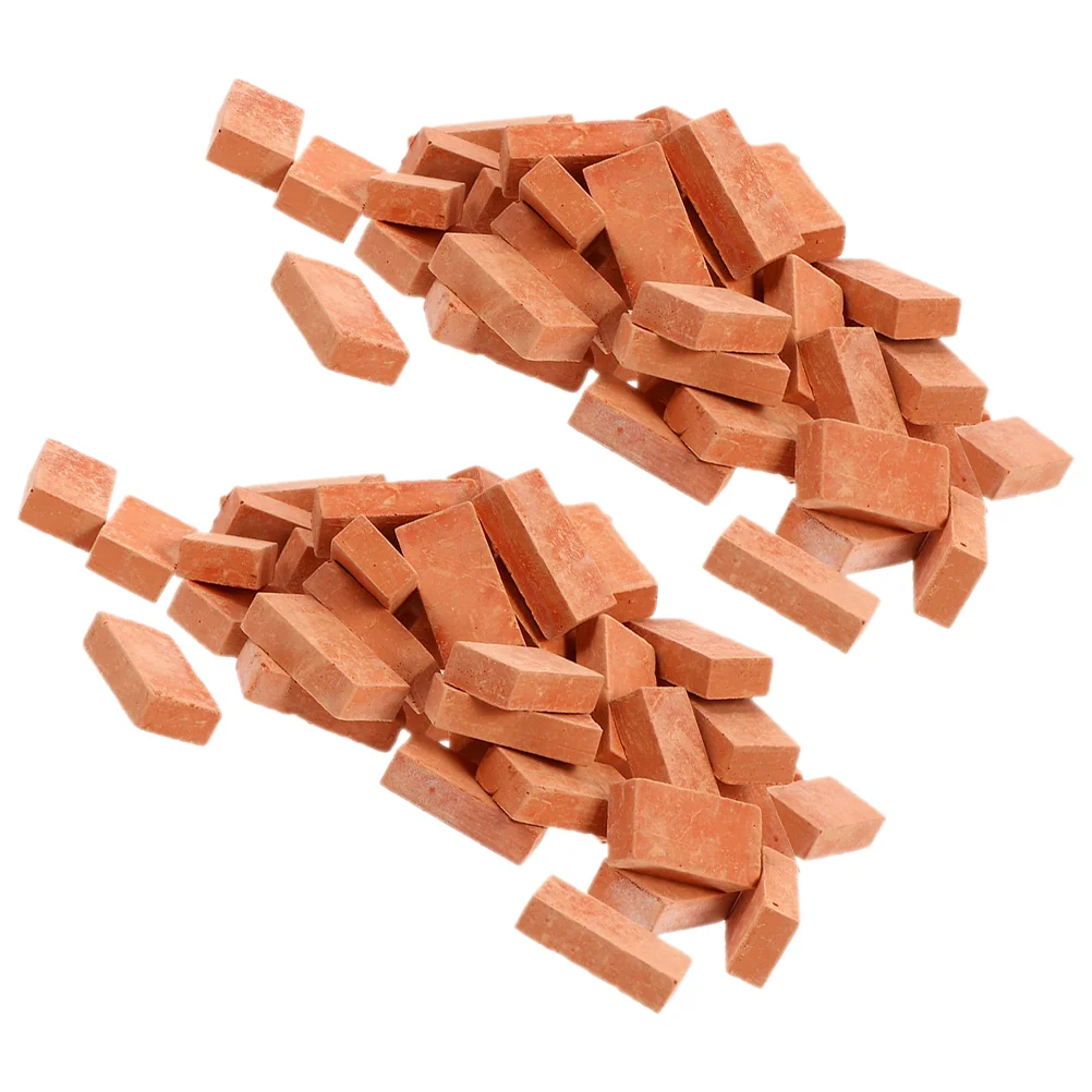 

Mini Bricks Landscaping Tiny Red Bricks 100Pcs Miniature Wall Brick Dollhouse Blocks Model Crafts Realistic Fake Brick