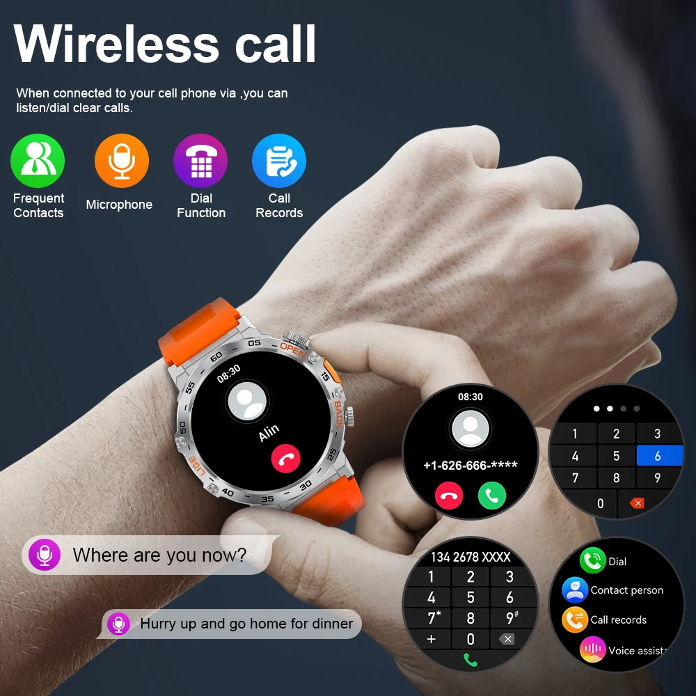 LIGE 2025 ����Ʈ �ð� ���� ������ �ð� LED ������ 360*360 ��Ʈ�� HD ȭ�� ��� ��Ʈ�Ͻ� �������� ��ȭ ���� Smartwatch