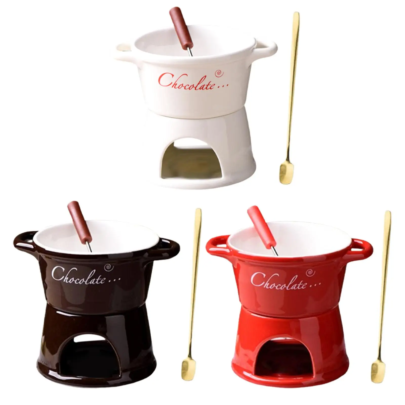 Fondue Mug 300ml Tapas Ceramic Chocolate Melter Pot Butter Melt Pot Fondue