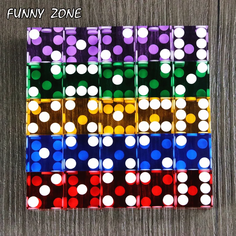 Game Dice 5pcs of 19mm Casino Dice with Razor Edges and Matching Serial Numbers Clear Translucent D6 Royal Craps