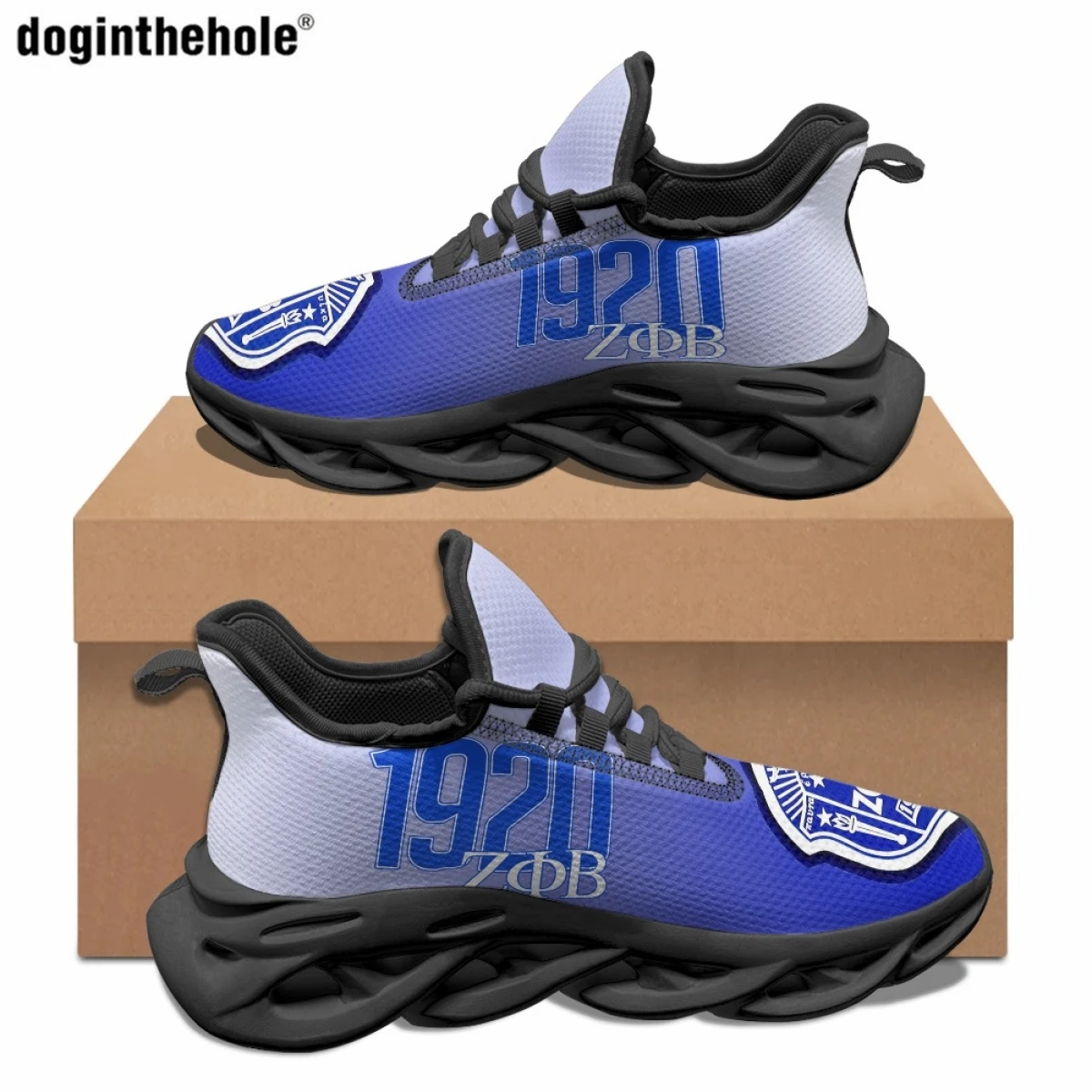 

Doginthehole New Women's Casual Sneakers Summer Design Zeta Phi Beta Sorority Pattern Classic Lace Up Outdoor Sports Flat Shoes