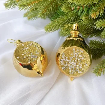 Multi-Color Water Drop Clock Opposite Ball Christmas Tree New Pendant Decorations Holiday Party Pendant Accessories