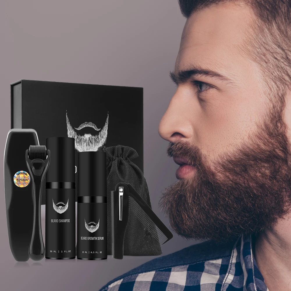 Beard Growth Kit Hair Growth Serum Hair Care Oil Derma Roller For Men