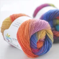 50g/ball Worsted Section-dyed Rainbow Yarn 100% Pure Wool Yarn for DIY Hand Knitting Crochet Shawl Scarf Thread XD003 2