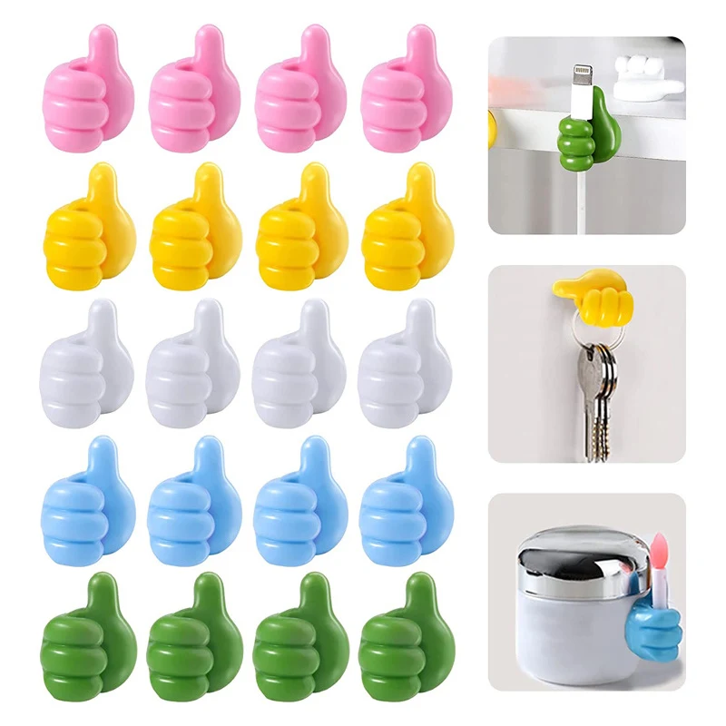 Glasses Holder Hand-shaped Rubber Self Adhesive Mini Hook