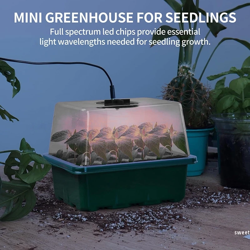 LED Lamp Beads for Seedling Cultivation hydroponic germination tray 4/8Light Plant Growth Assistance Enhancement Lamp Seed Starter Tray Accessories