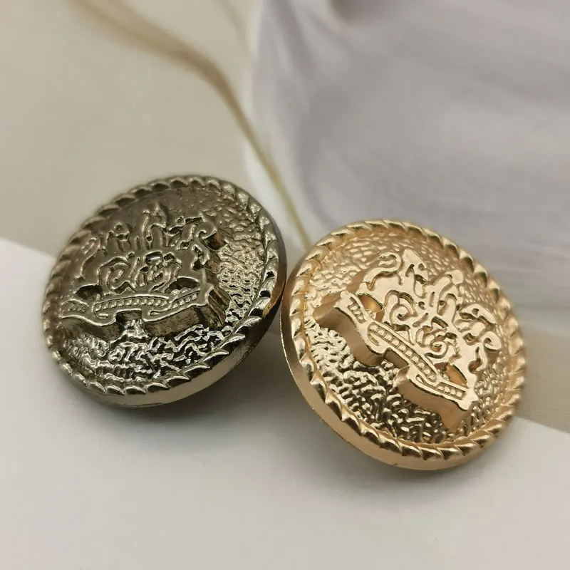 의류용 고급 재봉 장식 단추, 공예 재료, DIY 재봉 액세서리, 금속 단추, 18mm, 22mm, 10 개