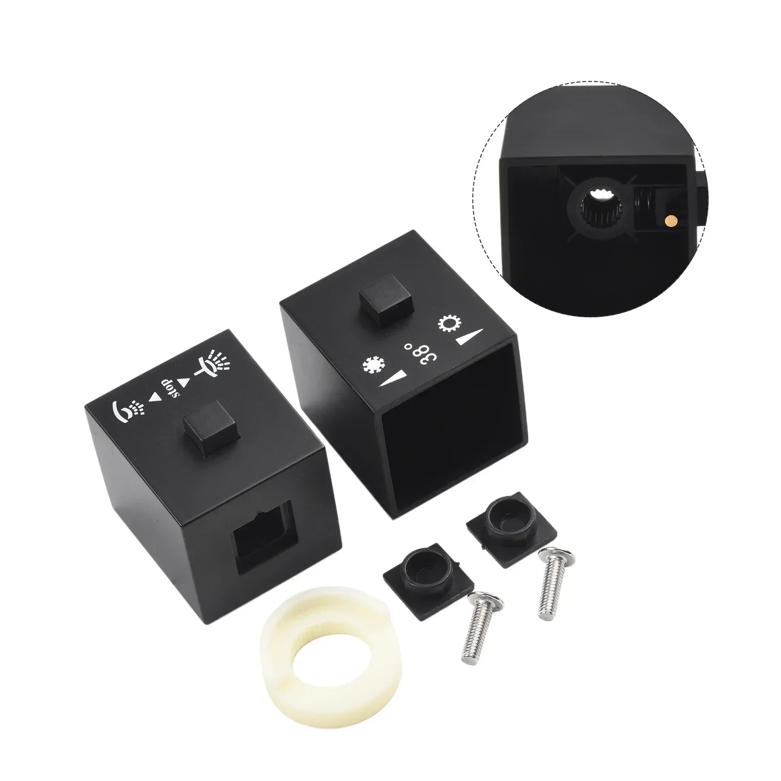 1 Pair Square Shower Temperature Control Handle Knob Black Thermostatic Handle Shower Bathroom Parts