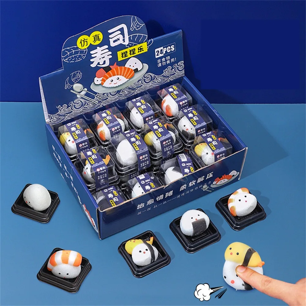 Sushi Food Antistress Ball Toy Soft Cute Creative Dessert Squeeze Toys Intellectual Developmen Stress Relief Squishy Sticky Toys