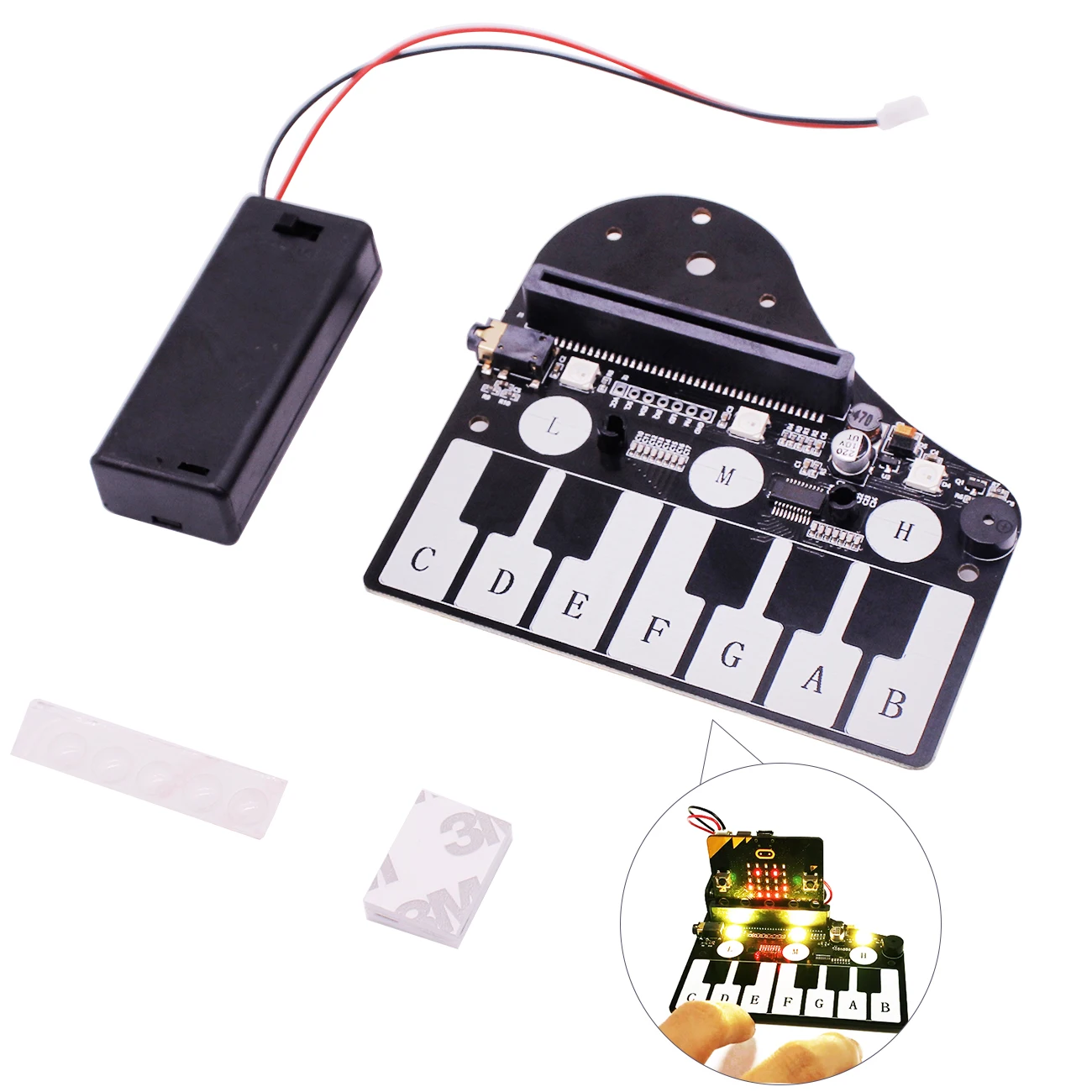 

Плата расширения Microbit с зуммером и сенсорными кнопками, Электронная детская развивающая программируемая игрушка для детей