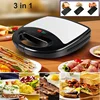3in1 Interchangeable Baking Tray Electric Sandwich Maker Household  Multifunction Nonstick Waffle Bacon Steak Breakfast Machine 1