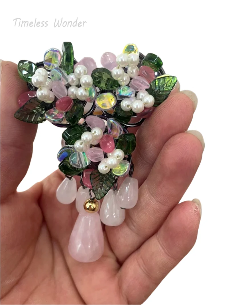 

Timeless Wonder Fancy Zircon Braided Floral Brooch Pins for Women Designer Jewelry for Gown Sweater Runway Rare Luxury Gift 5381
