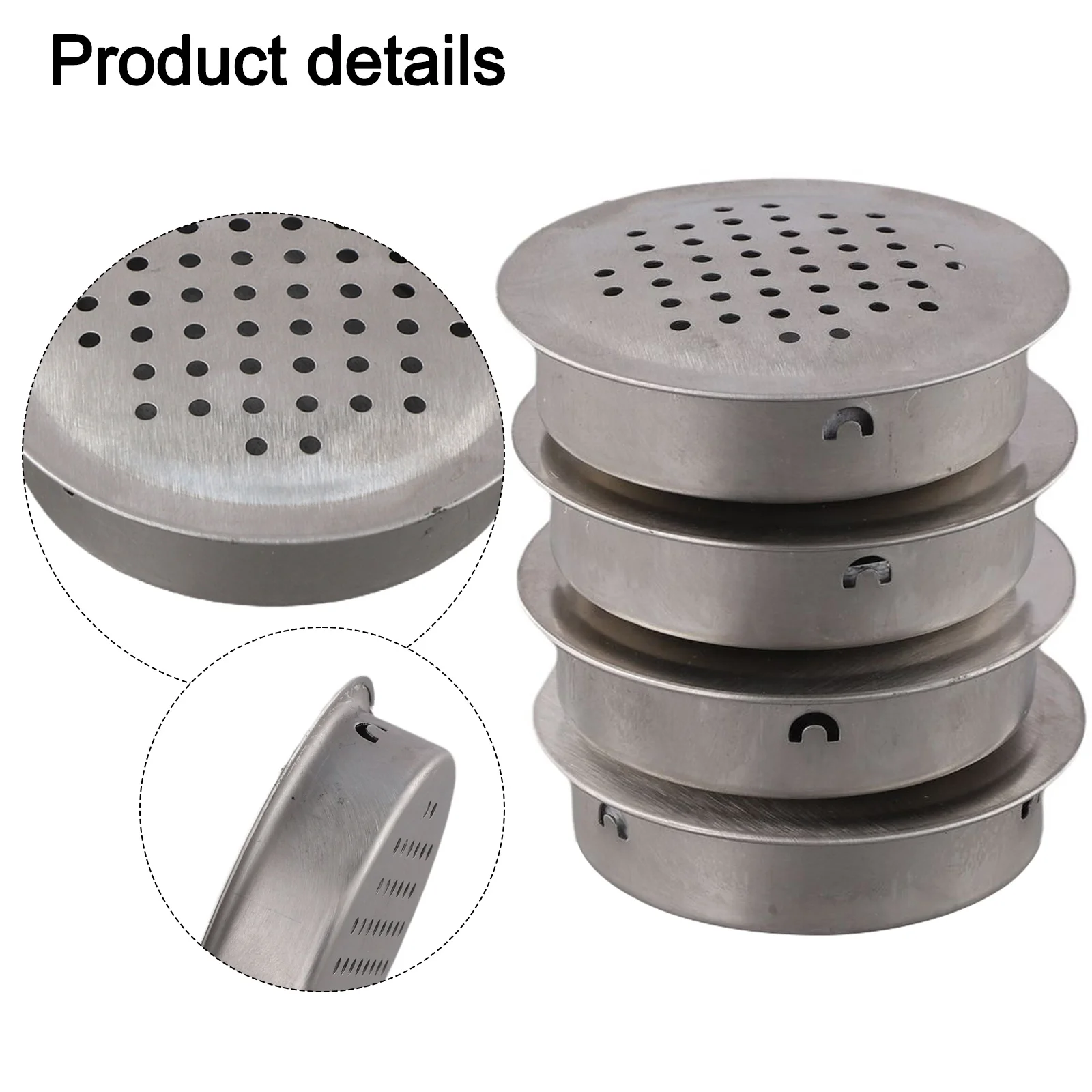 4pcs Stainless Steel Vent Covers For Cabinets:Decorative Air Grilles Ventilation 70/100mm Cabinet Round Air Vent Hardware