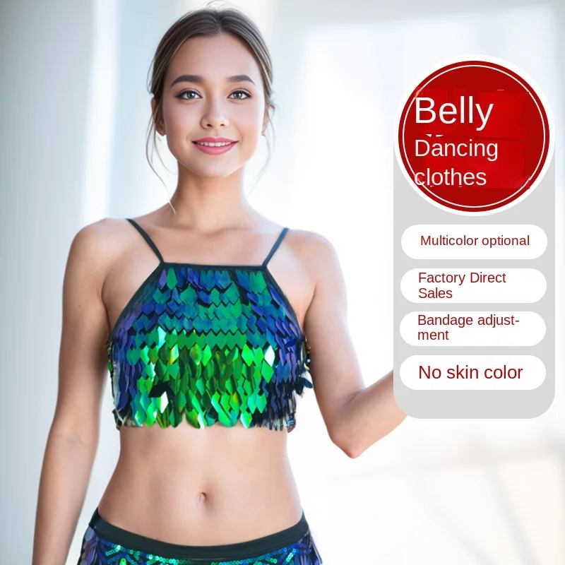 BellyDanceTopforEasterSequinBraDancingCostumeFringe