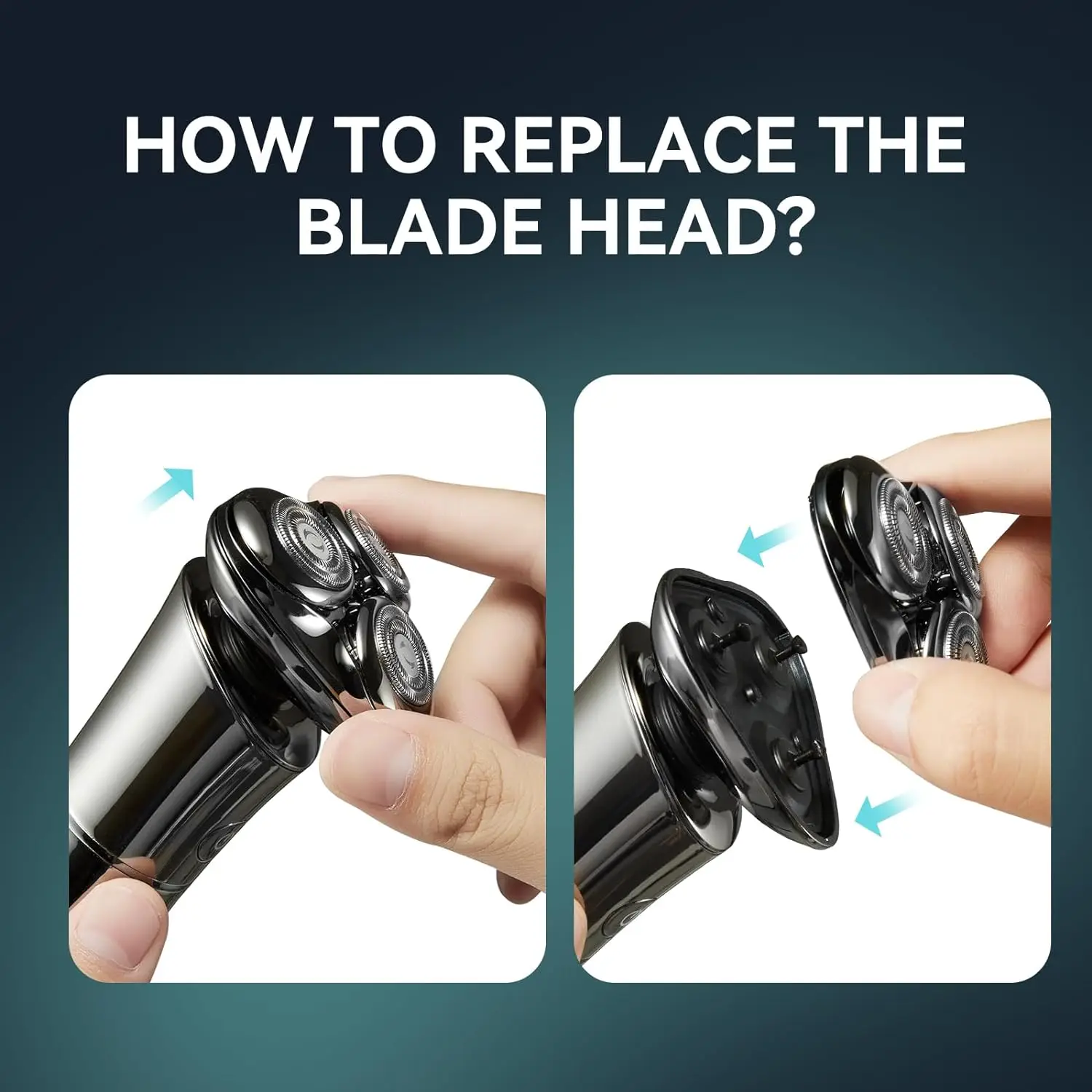 Kensen Replacement Shaver Head for S21 Electric Shaver Magnetic 3D Floating Blade for FK-379 Stainless Steel Razor Head For Men 5