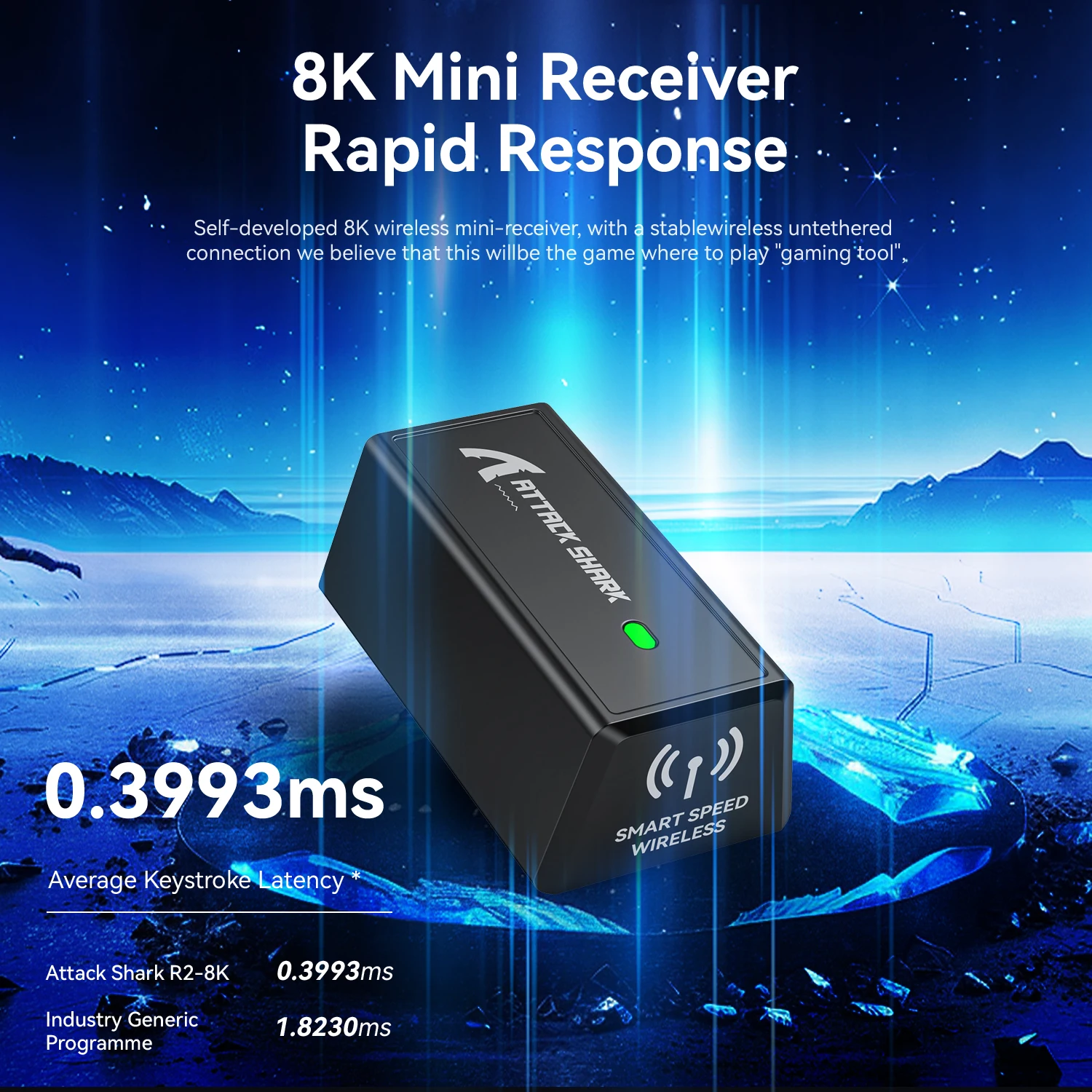 ماوس الألعاب اللاسلكي Attack Shark R2 PAW3950 8K،...