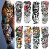 Waterproof Temporary Tattoo Sticker Totem Geometric Full Arm Large Size Sleeve Tatoo Fake tatto flash tattoos for men women 2