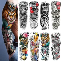 Waterproof Temporary Tattoo Sticker Totem Geometric Full Arm Large Size Sleeve Tatoo Fake tatto flash tattoos for men women 2