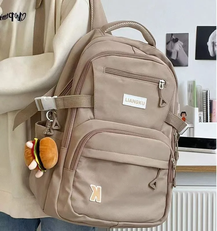 תיק גב גדול בנפח גדול Kawai עבור נשים, רב תכליתי לתלמידי בית ספר גבוה, תיק גב בסגנון Instagram, מגמה