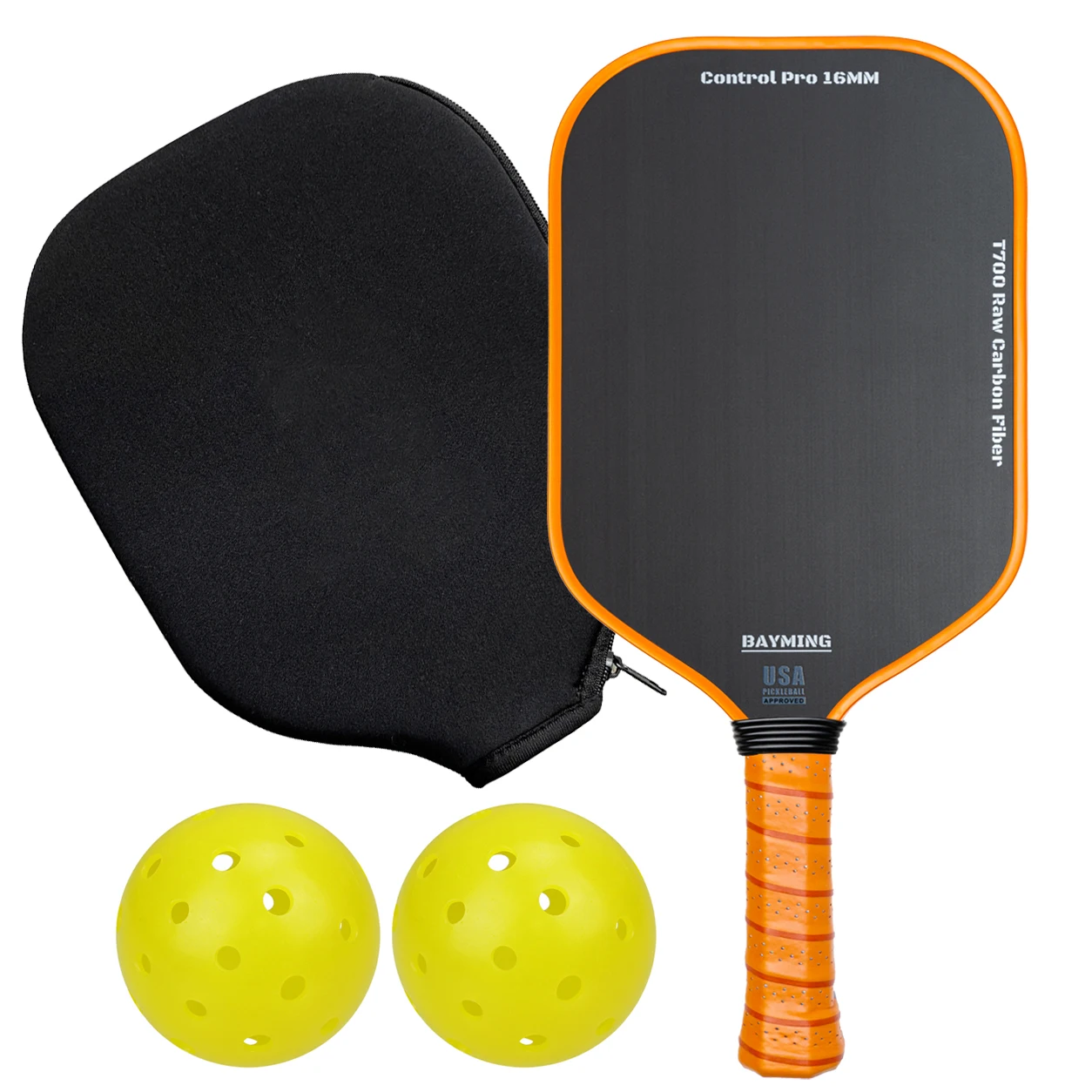 

BAYMING-02 16mm Pro Pickleball Paddle Unibody Toray T700 Raw Carbon Fiber Thermoformed Spin Textured Surface With Foam Edge