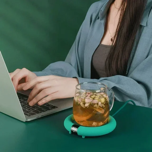 Smart Coffee Mug Warmer per tè latte Home Office Desk usa piastra riscaldante elettrica Coaster Cup Warmer con 3 impostazioni di temperatura 4