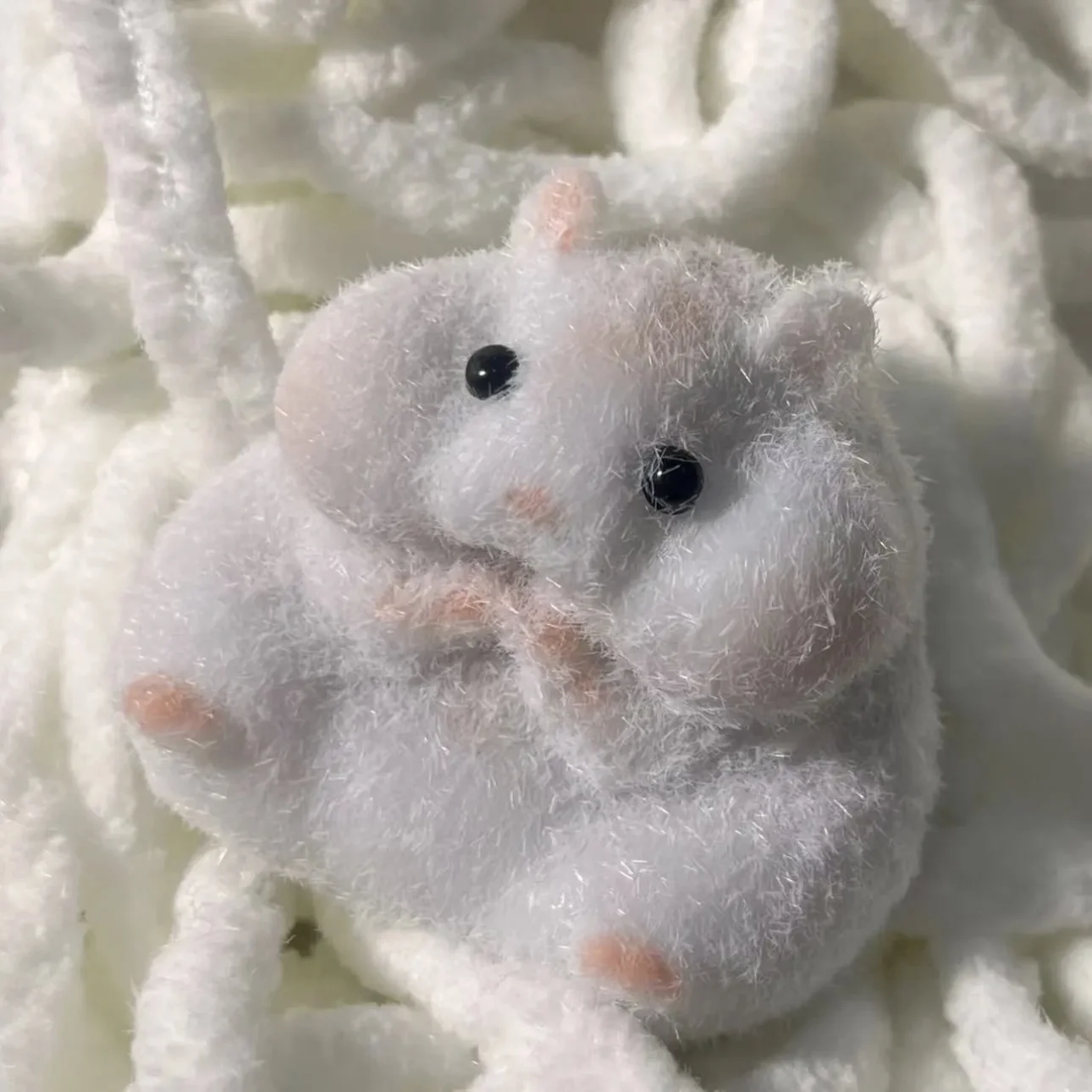 Giocattolo Antistress Criceto - Squishy Morbido, Per Bambini E Adulti, Colore Bianco