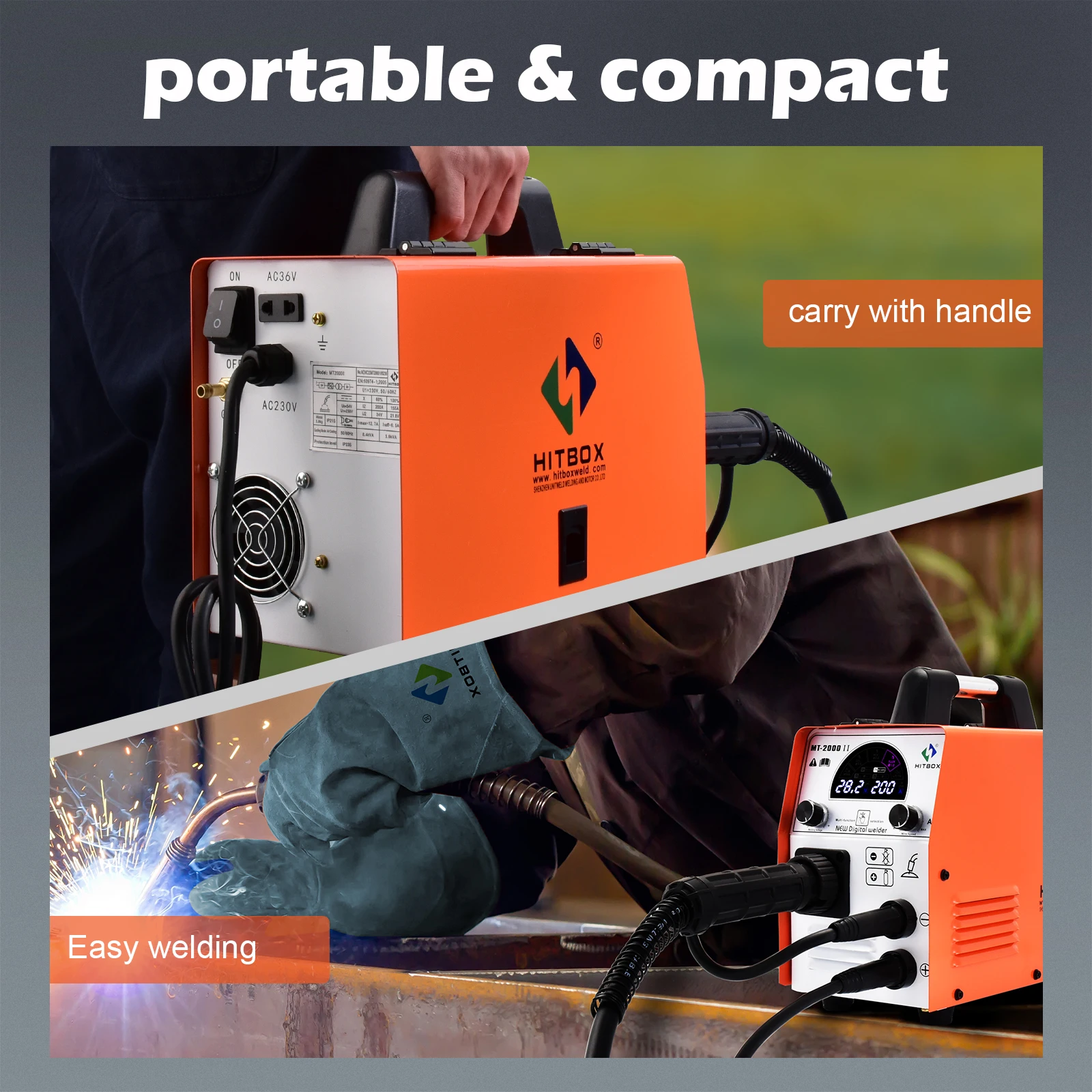HITBOX 5 in 1 Welding Machine MT2000II MIG Welder TIG MMA Semi-Automatic  IGBT Inverter Mixed Gas Gasless Metal Decoration Tools 6