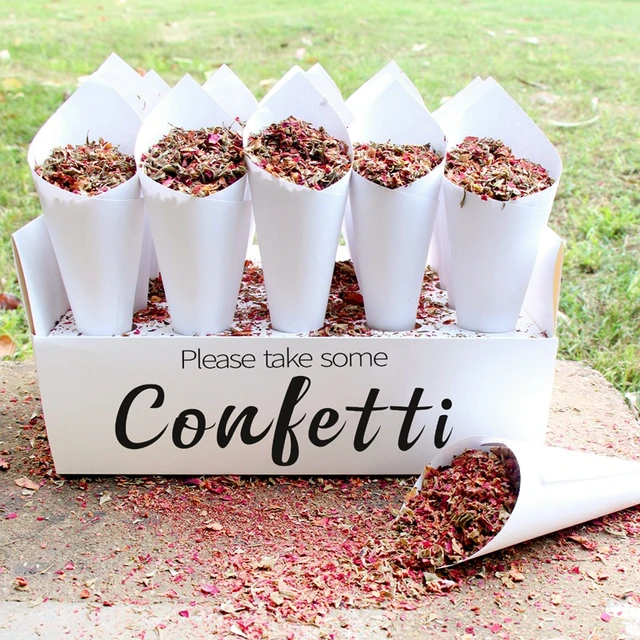 Porta conos de confeti para bodas, bandeja de conos de confeti