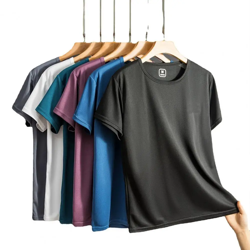 

Summer Men T-shirt Men's Solid Color Summer T-shirt Casual Breathable Top for Daily Wear Men T-shirt
