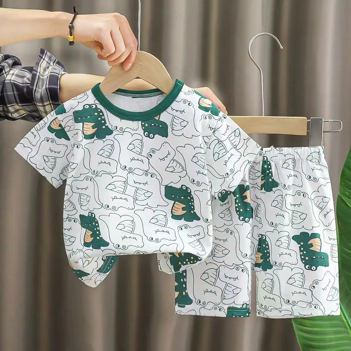 thumbnail image 1 of Kids Clothes Children's Sets Boys Girl T-shirt Shorts 2PCS Summer Cotton Short sleeve Baby Children Clothing Toddler Suit, 1 of 6