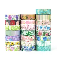 NEW 1PC Decorative Beautiful Floral Leaves Washi Tape Set DIY Scrapbooking Journaling Adhesive Masking Tape Cute Papeleria 1